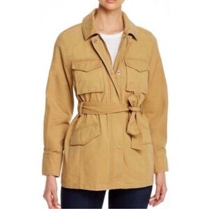 7 For All Mankind Tan Khaki Ulitity Belted Jacket